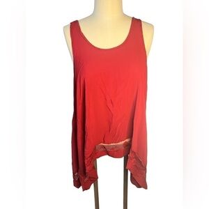 FREE People red  high low tank